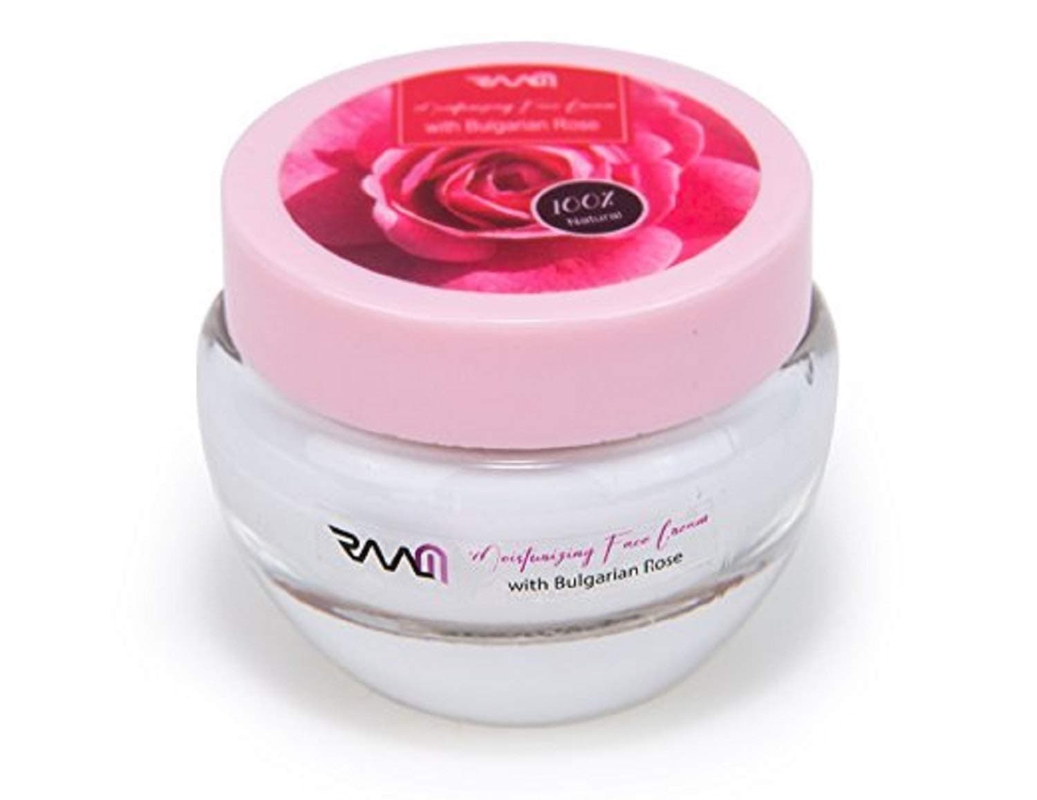 RAAM Moisturizing Face Cream with Bulgarian Rose SPF 50 - Natural Sun Protection Moisturizer for daily use