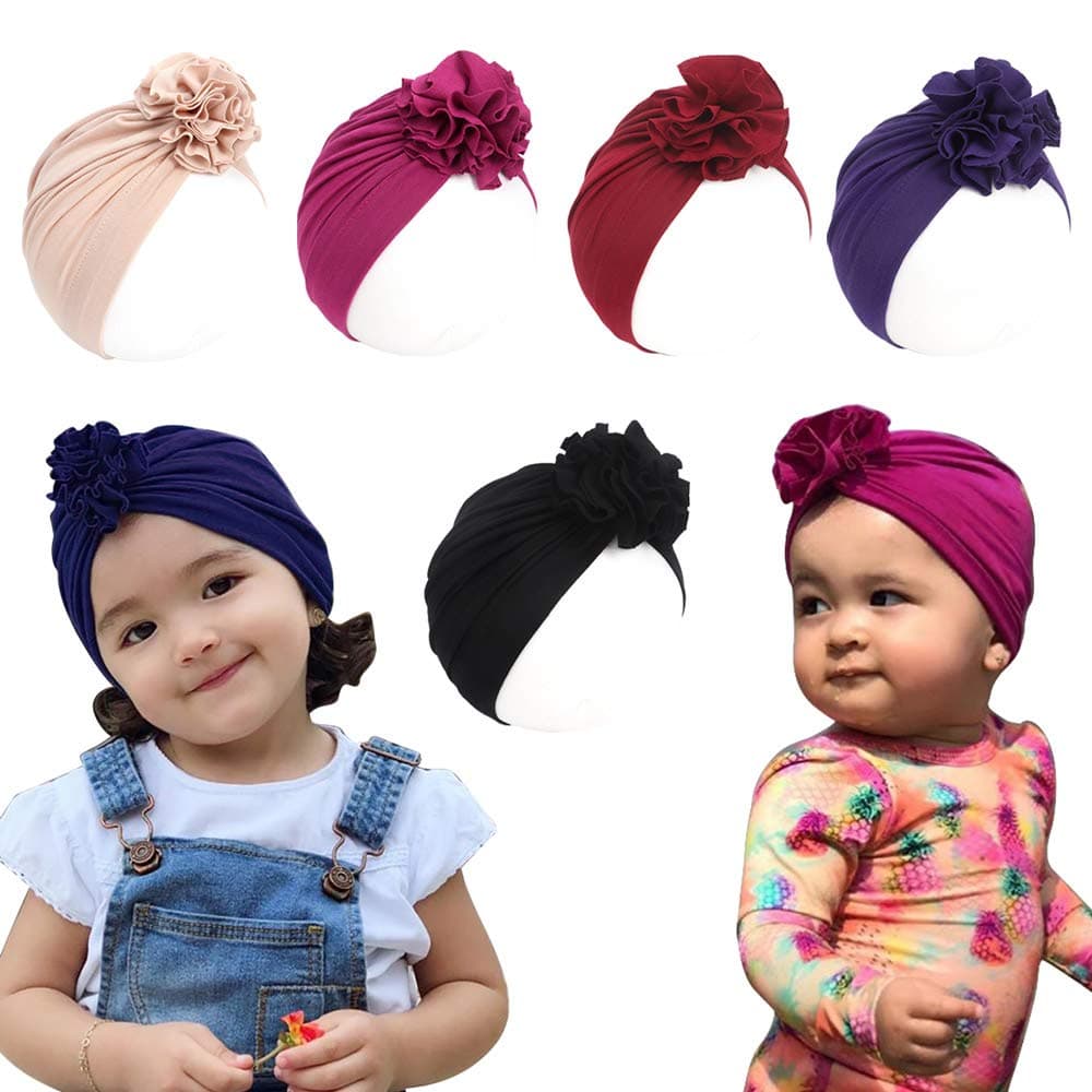 Newborn Babies Headwrap Hat Infant Toddler Cotton Soft Cute Nursery Beanie Headbands Top Bowknot Cap