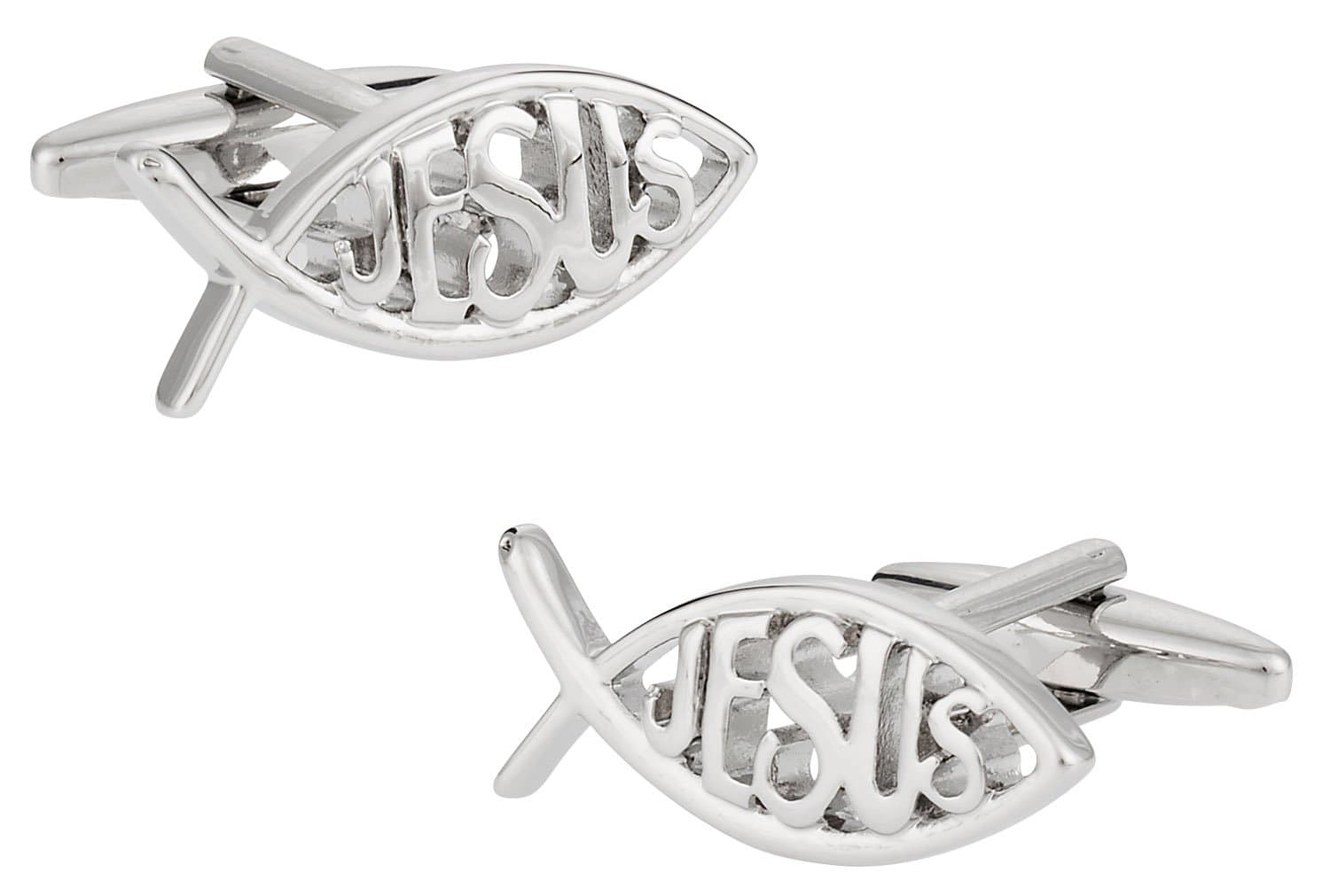 Cuff-Daddy Religious Christian Ichthus Jesus Fish Cufflinks with Presentation Box