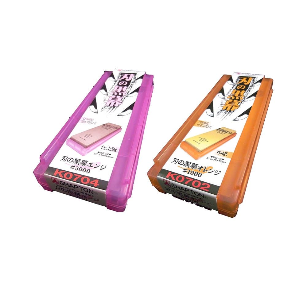 SHAPTON Ha No Kuromaku Ceramic Whetstone (A-Set) Medium Grit (#1000) + Fine Grit (#5000)