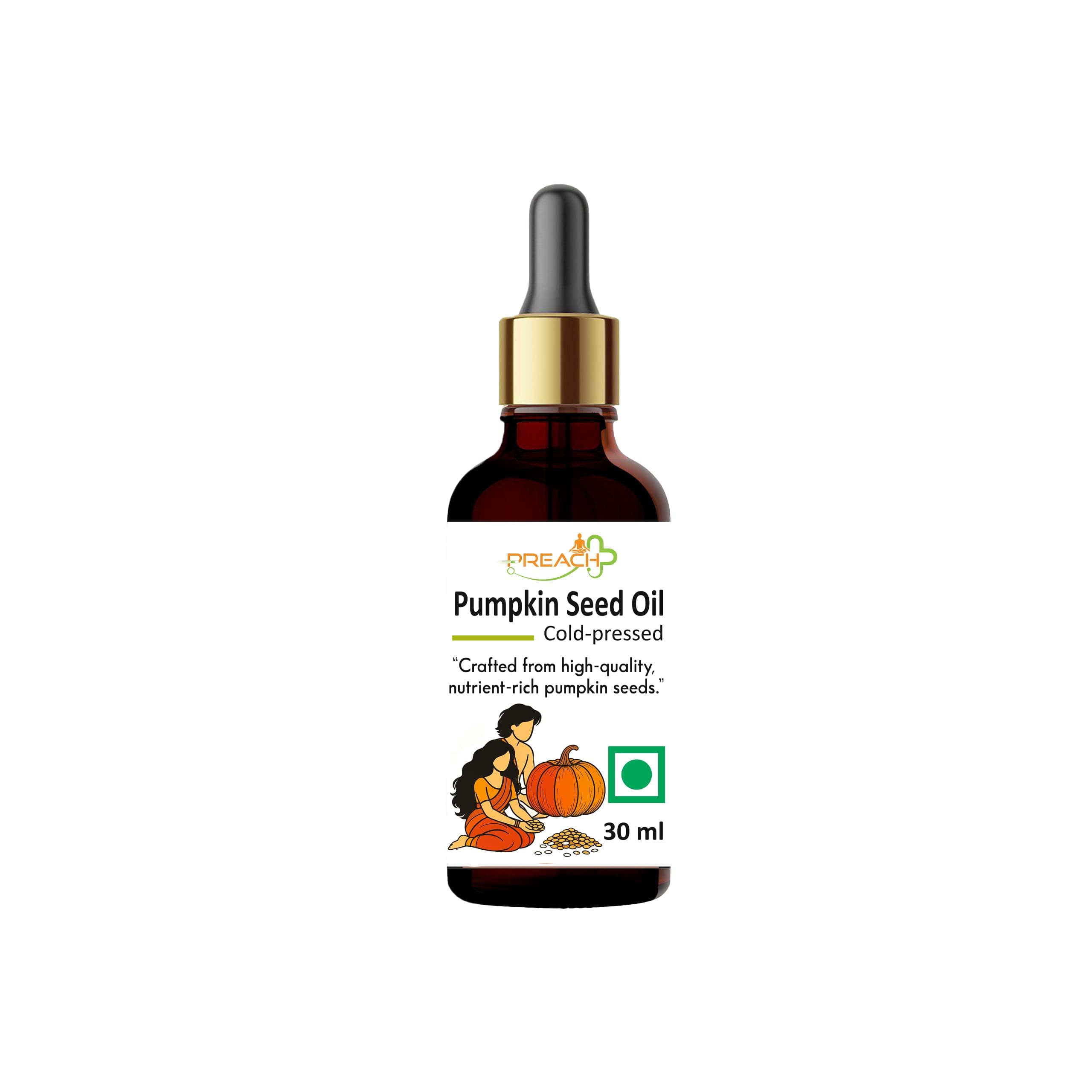 Pumpkin Seeds Oil Cold Pressed | Rich In Omega 3 6 9 | Carrier Pumpkin Oil Pure & Undiluted For Hair Care, Nails & Skin | Pack Of 1 | 30 Ml