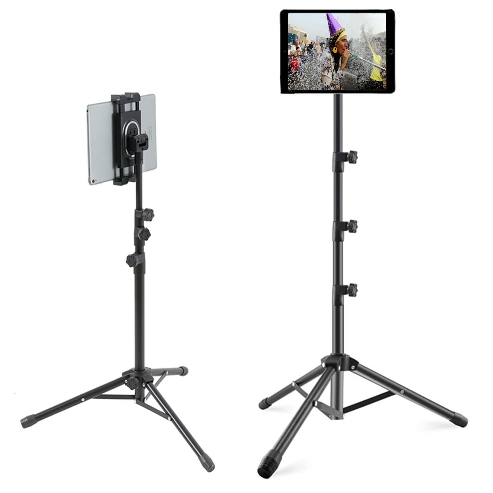 Phone Stand Tablet Holder: Floor Mobile Tripod for iPad Adjustable Lazy Arm Mount Overhead Cellphone Tripod for 4.7-12.9 Inch iPhone 13 Pro Samsung Tab iPad Mini Galaxy