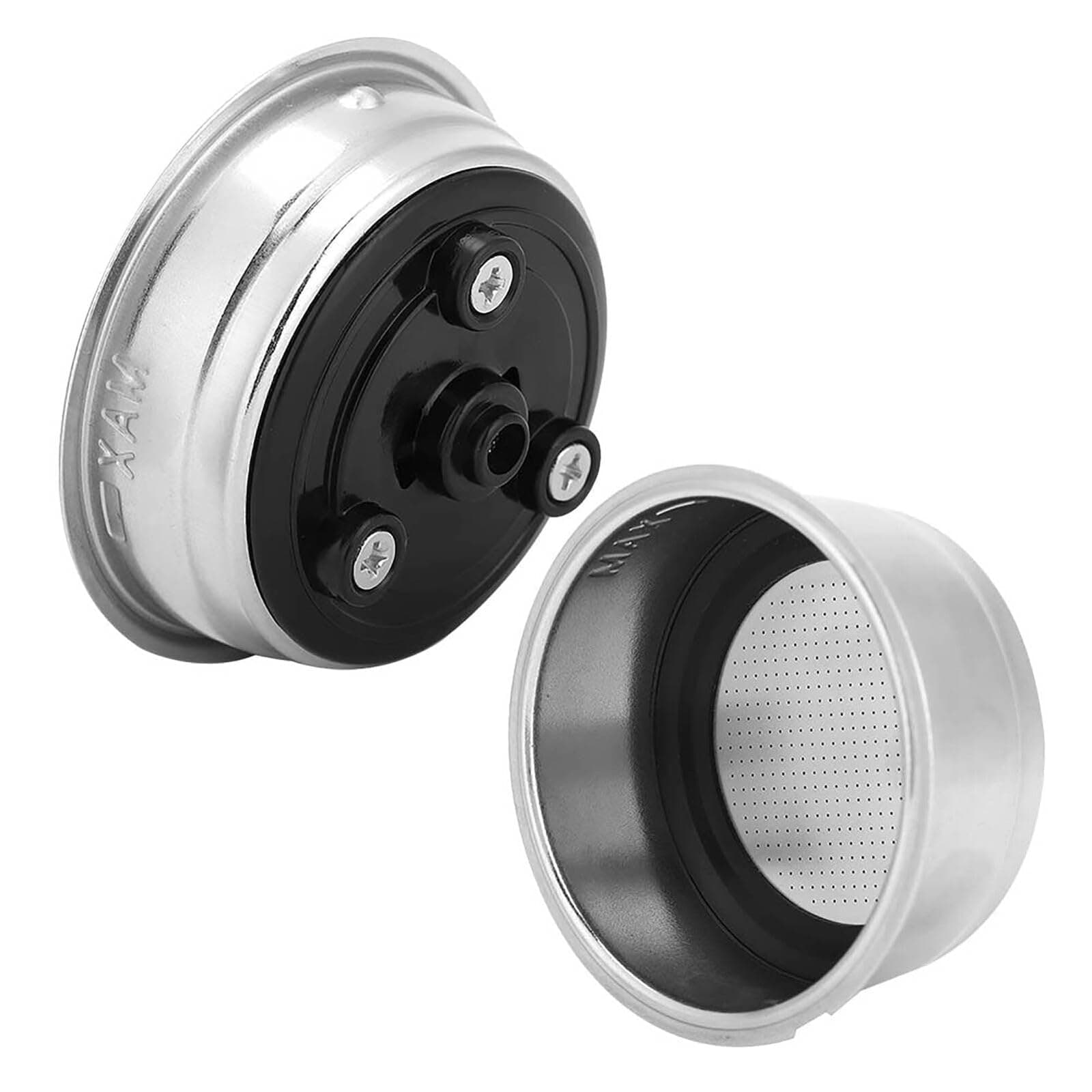 2-Pack Pressurized Coffee Filter Basket 51mm Portafilter Basket for Espresso Machine Single and Double Serving(Detachable basket set)