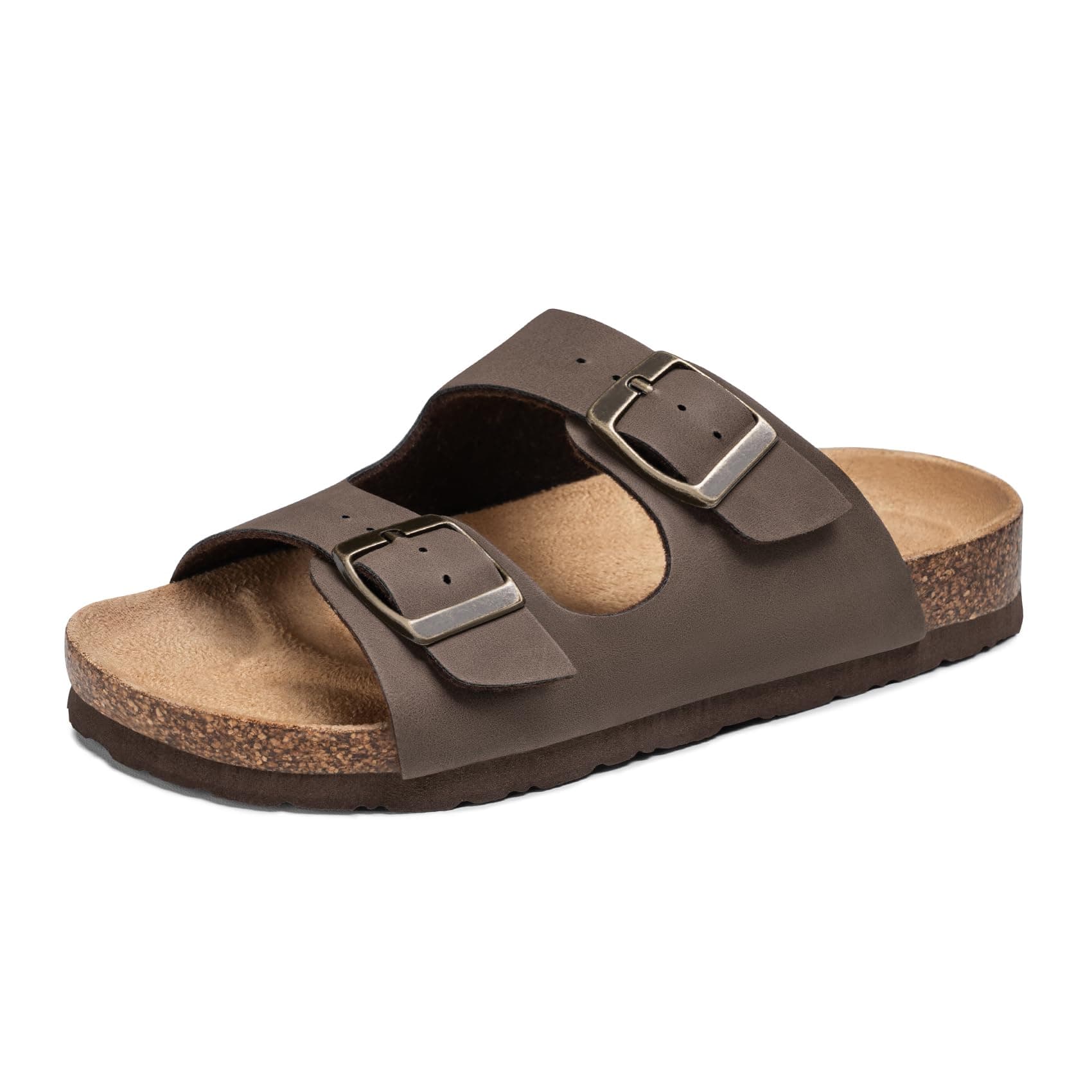 Boys Girls Glitter Slide Sandals, Cork Slipper with Adjustable Straps for Little Kid/Big Kid