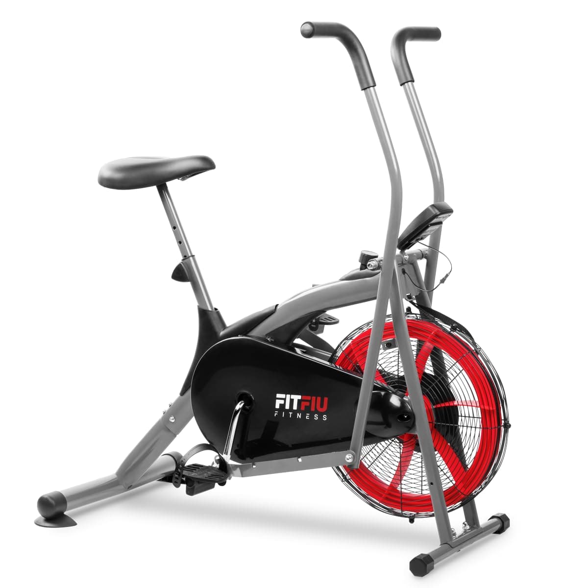Fitfiu Fitness BELI-150 Elliptical Bike with Air Resistance, Adjustable Saddle and Multi-Function LCD Display, Fitness Machine for Resistance and Cardio Training
