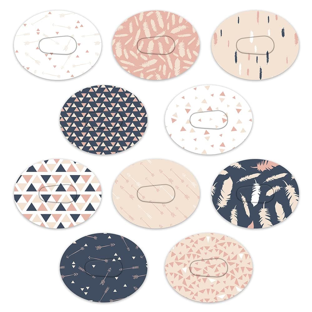 Dexcom Adhesive Mix Design - Adhesive Patches with Split Backing, Easy to Apply x 10 Pack - Tribal Mix (Dexcom G6)