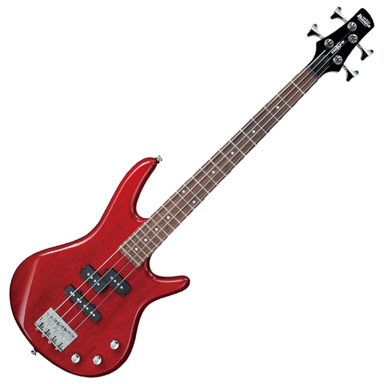 Ibanez 4 String Bass Guitar, Right, Transparent Red (GSRM20TR)
