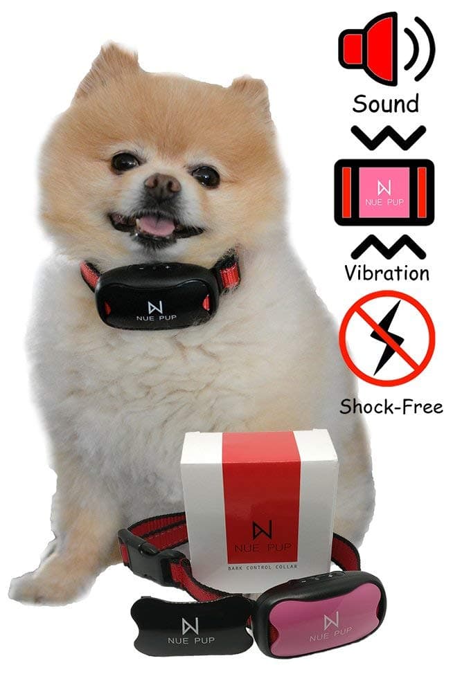 Nue Pup Upgraded Anti-Barking Device by Humane, NO SHOCK Training Device For Small, Medium & Large Breeds | 7 Adjustable Sensitivity Levels | No-Bark Collar With Sound & Vibration