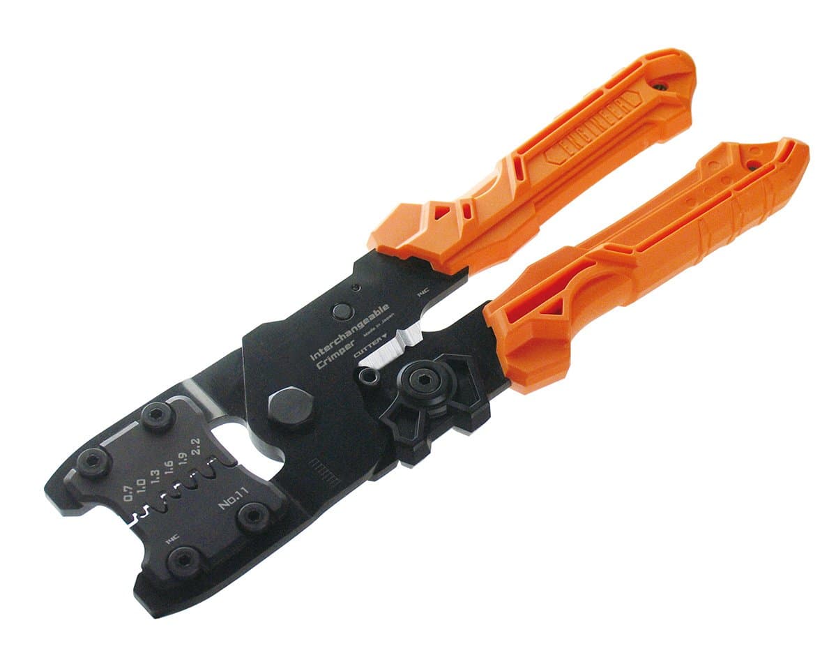 Precision Universal Crimping Tool with Inter-Changeable die Plates (Size S) Handy Crimp Tool. Made in Japan. ENGINEER pad-11
