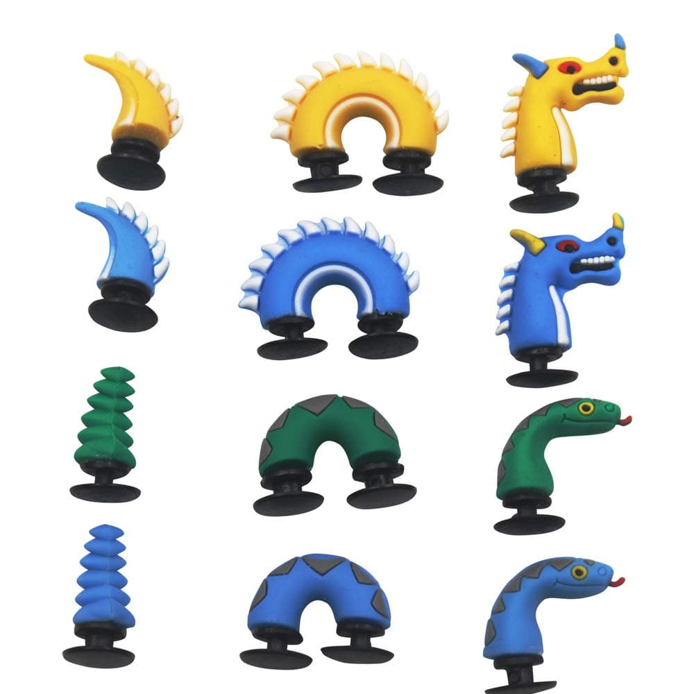 12pcs 3D Cute Dragon & Snake Shoe Charms For Croc Shoes & Bracelet Wristband