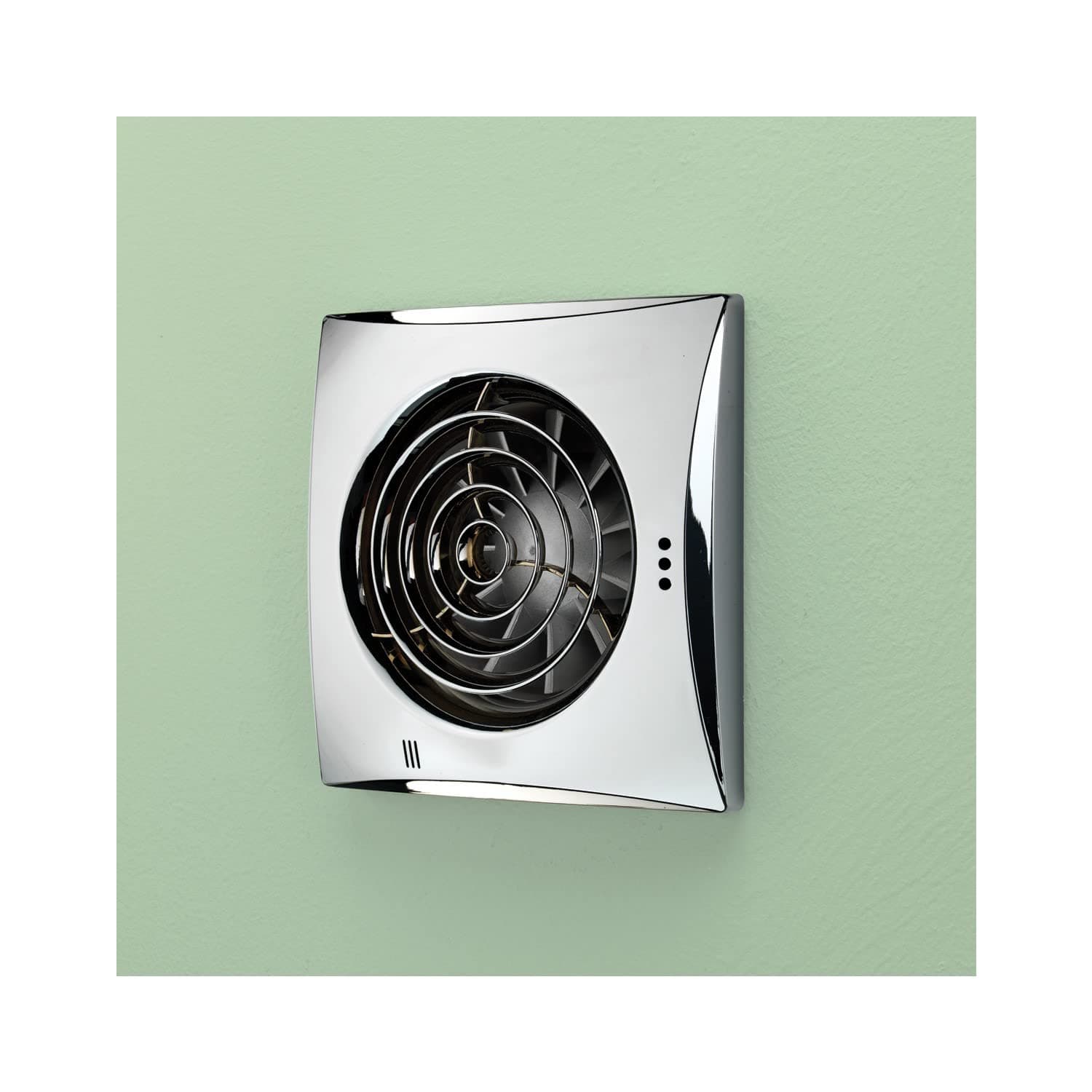 HIB 33100 Hush Chrome Wall Mounted Bathroom Fan with Timer