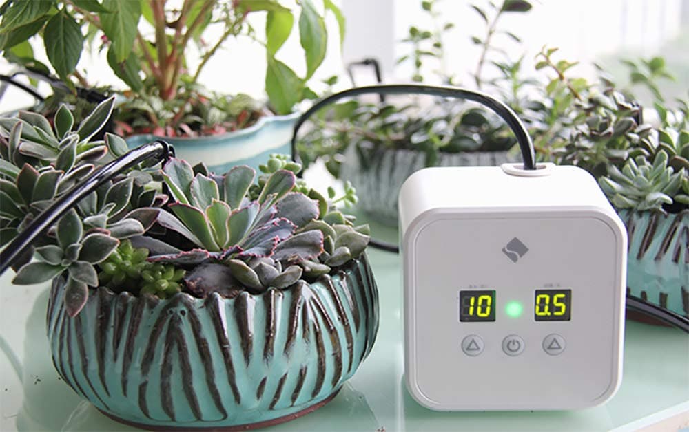 DIY Micro Auto Drip Irrigation Kit,Self Irrigation System,Watering Timer,Plant Watering Can,30-Day Watering Interval Time Setting,Self-Watering Stakes,Vacation Plant Watering System,for Indoo