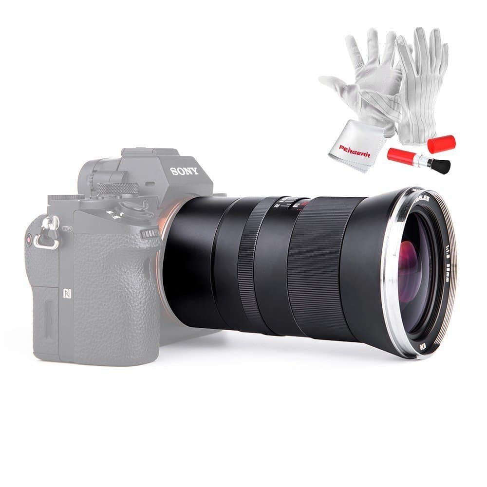 KERLEE 35mm F1.2 Prime Fixed Lens Full Frame Wide Angle Full Frame Large Aperture Manual Focus Lens for Sony E-Mount Cameras with Pergear Cleaning Kit