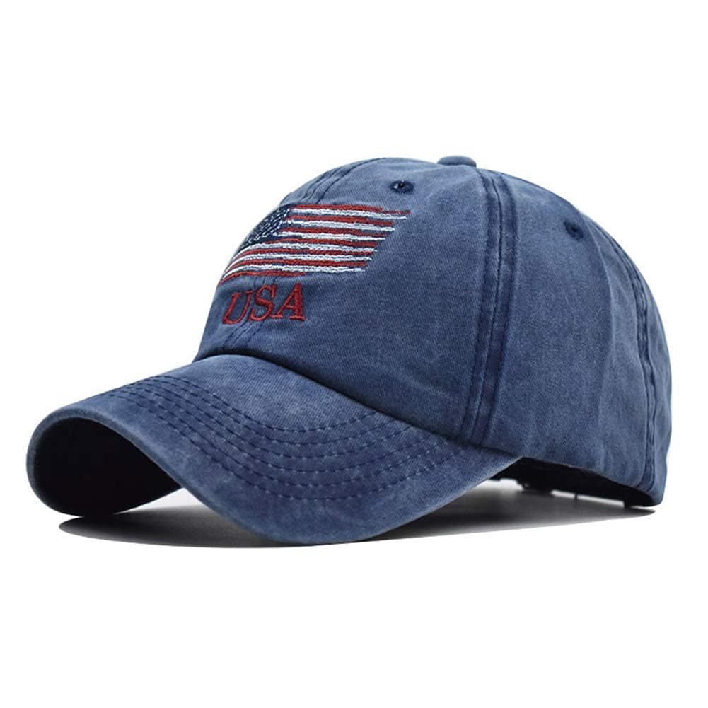 Washed American Flag Baseball Cap Retro Adjustable Sun Dad Gift Hats for Men Women Fashion Trucker Cap Unisex
