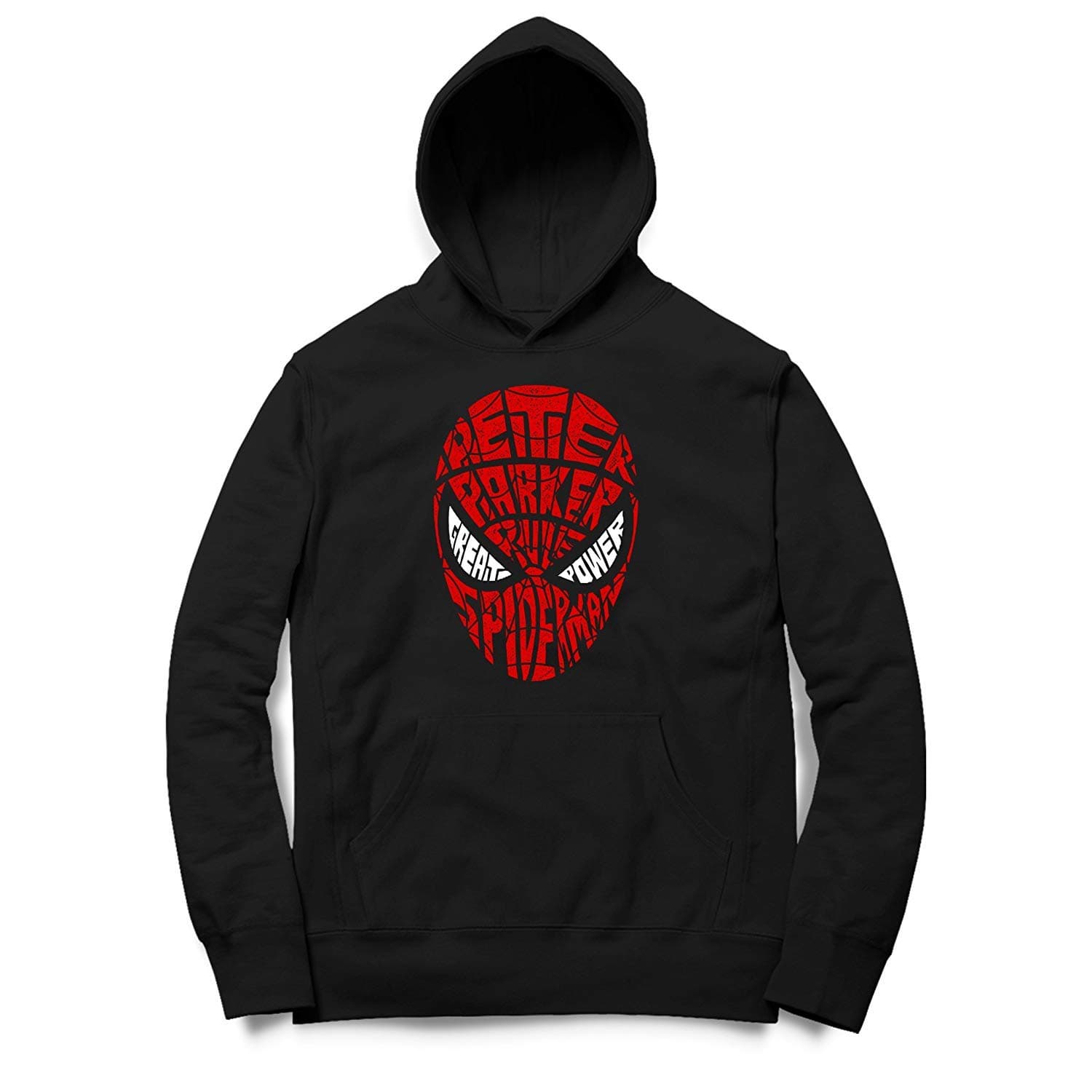 Monkey PrintMens Hooded Pullover Hoodie Peter Spiderman Parker Text Art