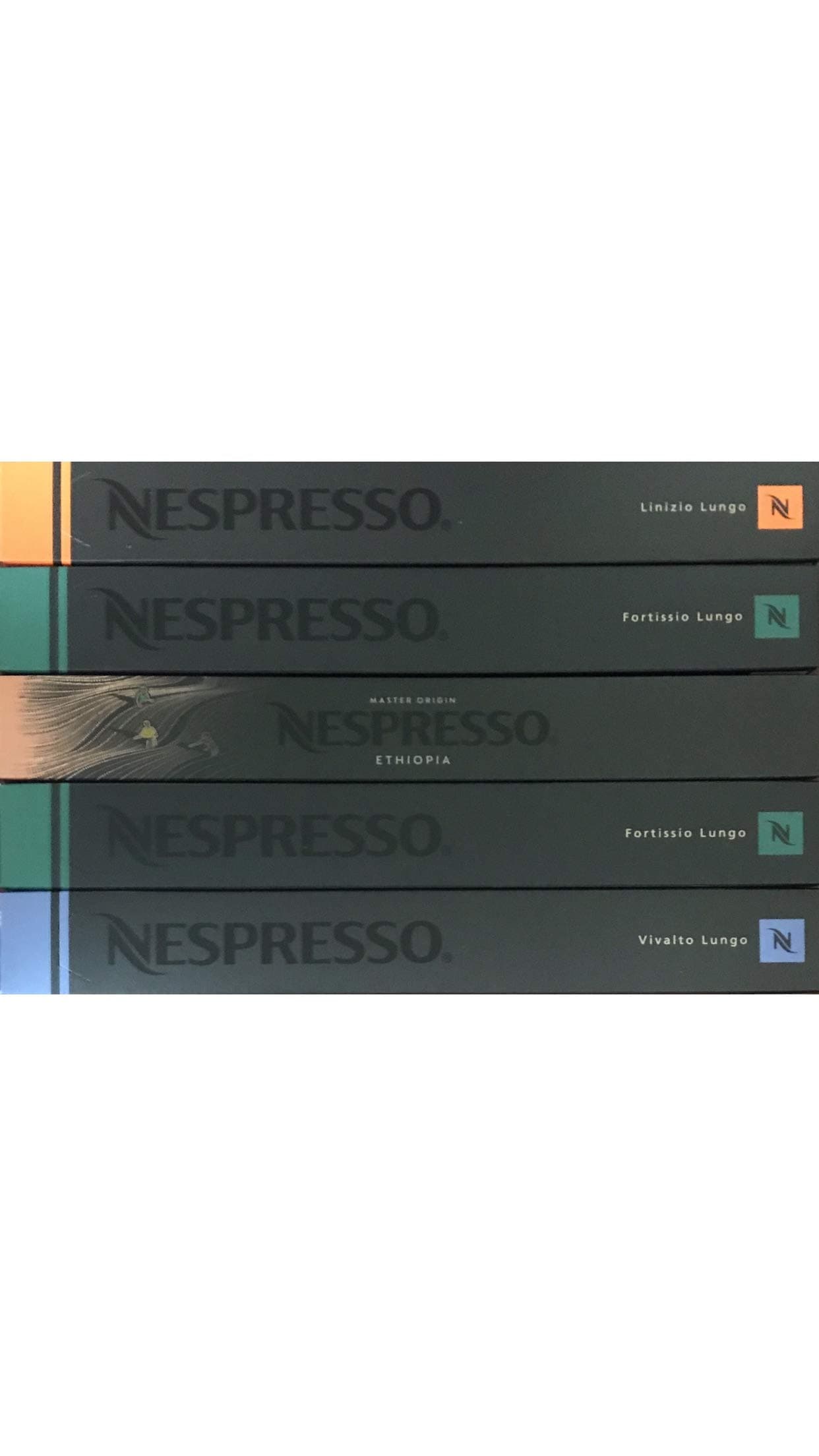 50 NESPRESSO Capsules Mixed Variety - Vivalto Linizio Fortissio Bukeela Lungo - New