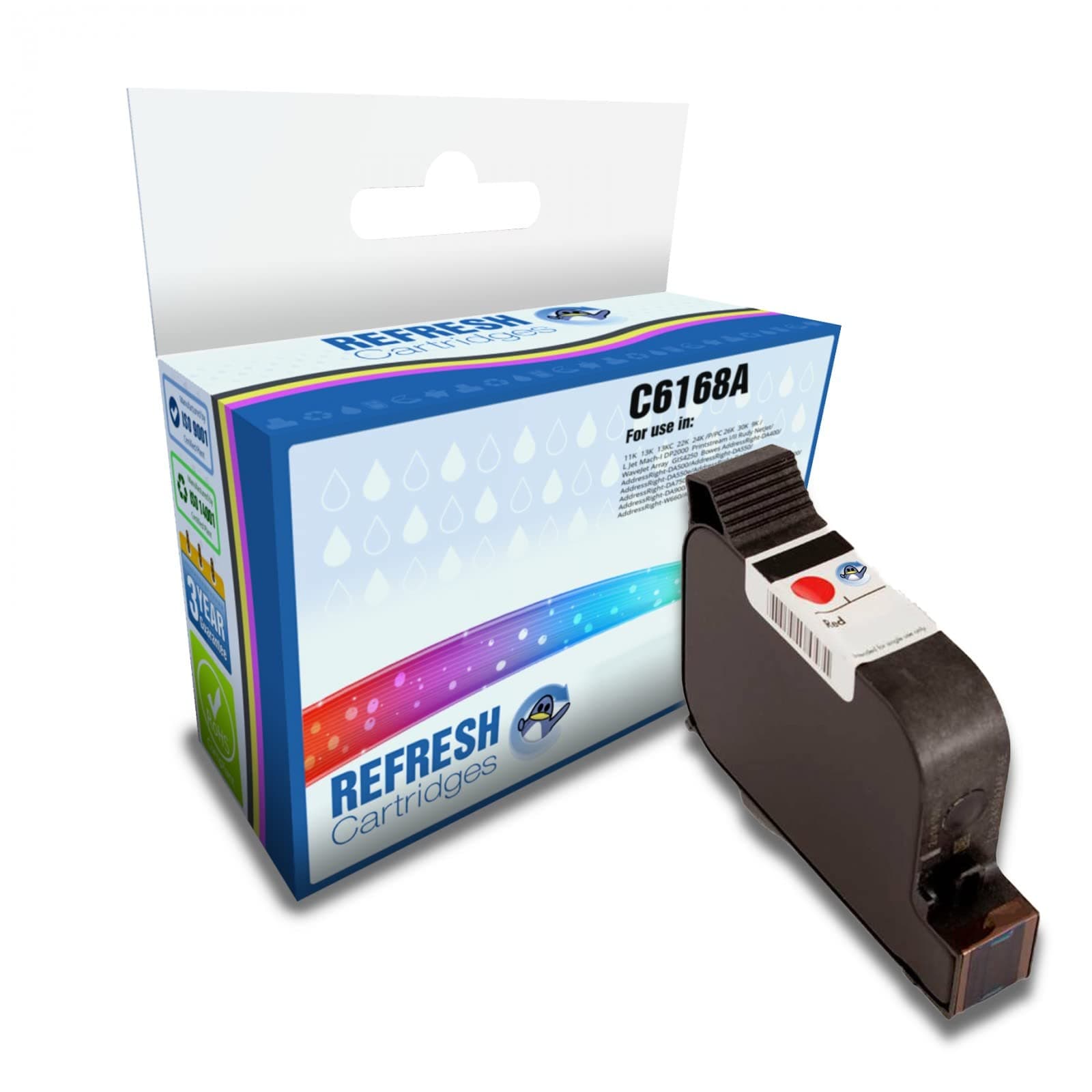 Refresh Cartridges Remanufactured Ink Cartridge Replacement for Bryce C6168A (Red)