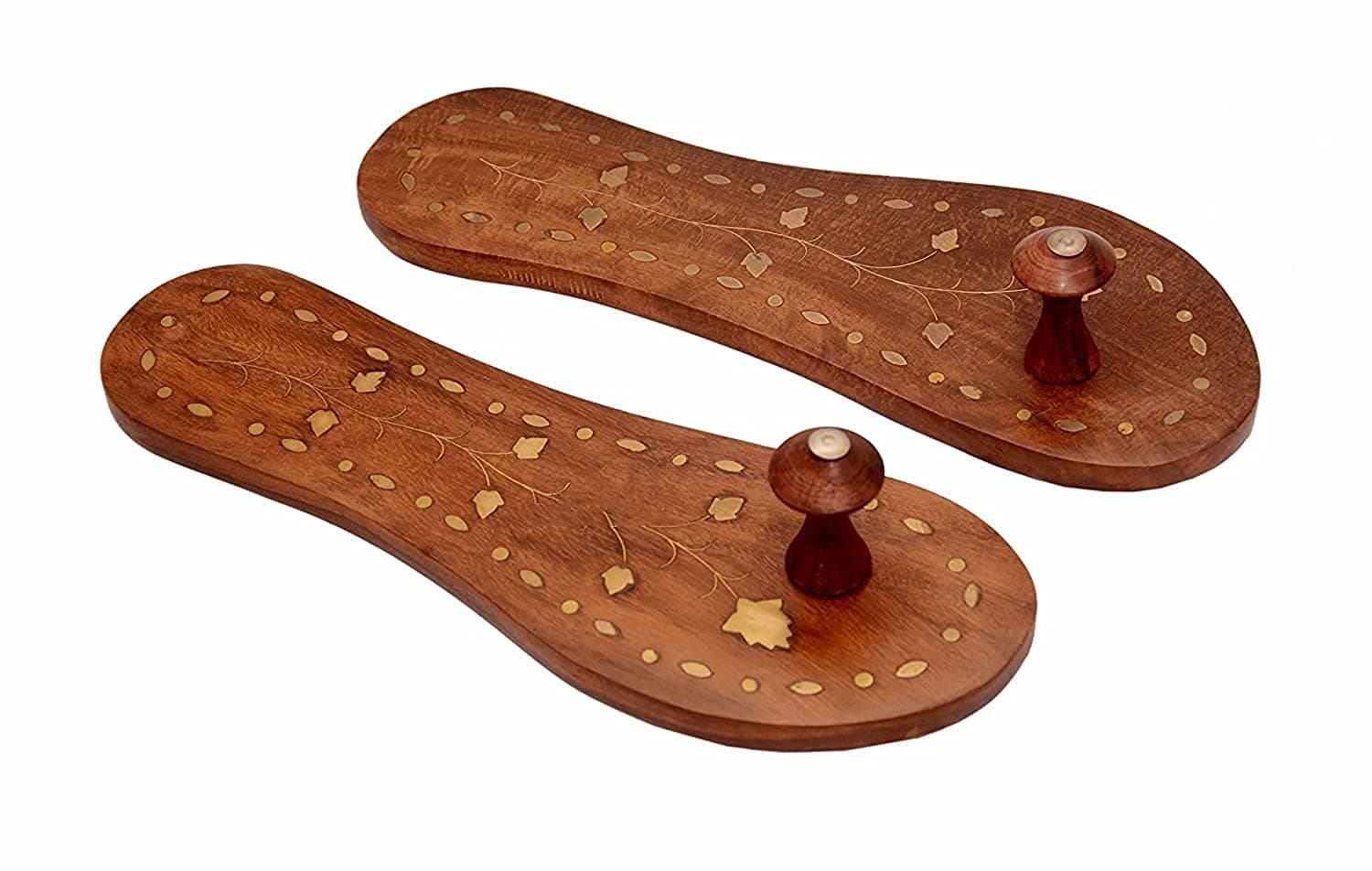 Wooden Cave Khadau For Pooja | khadau chappal for men stylish | Traditional Indian Wooden Sandals - Unisex Khadau Slippers for Casual Wear and Yoga Practice(10 inch)
