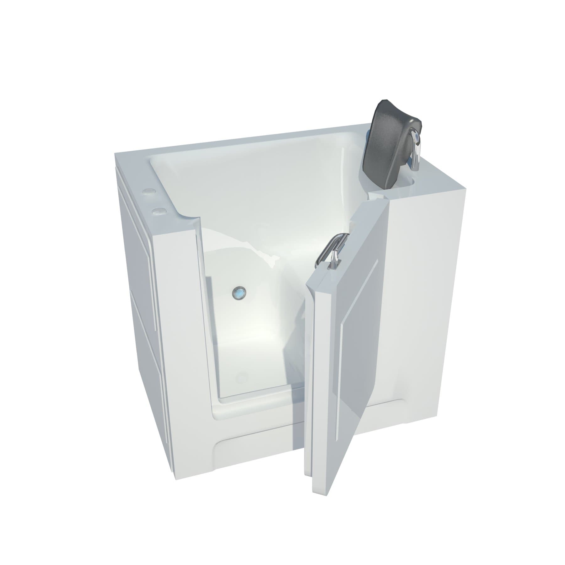 Meditub MT2739RWS Compact 27 by 39 by 36-Inch Walk In Soaker Bathtub Spa Right Side Door, White