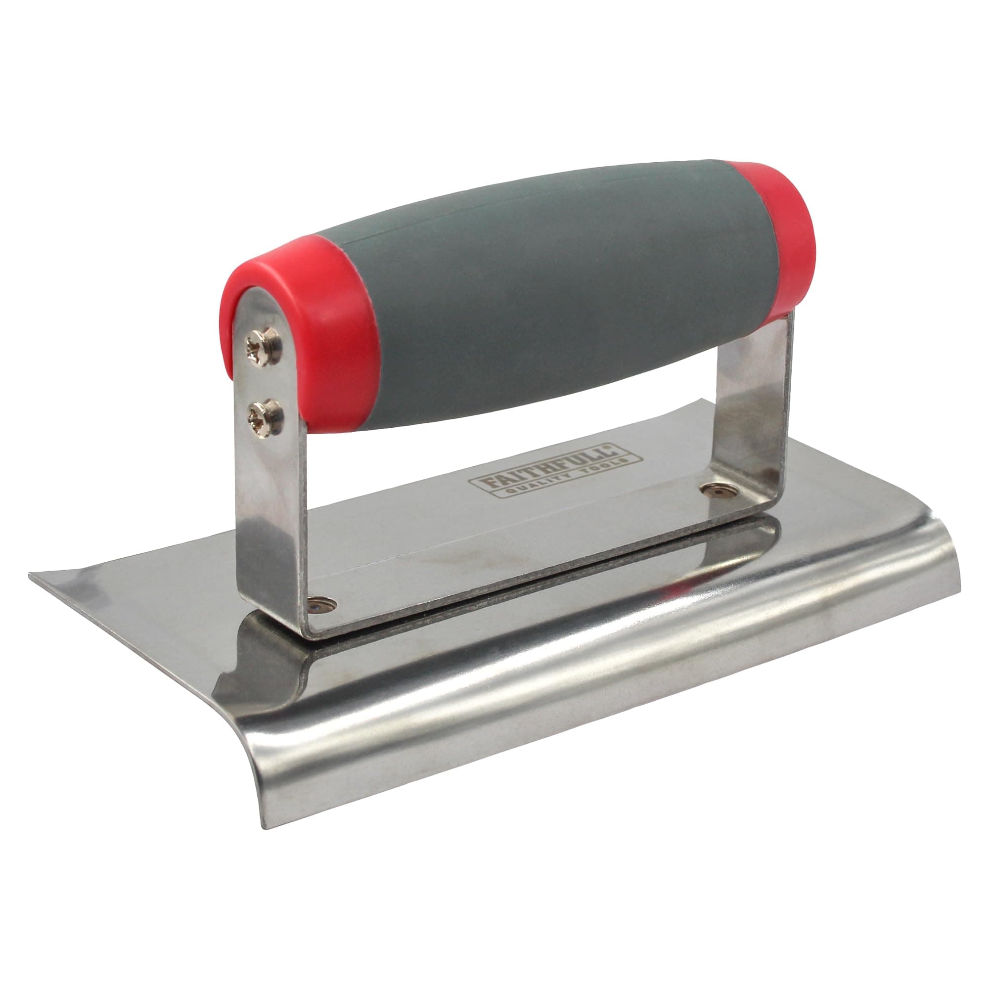 Faithfull Soft-Grip Concrete Edging Trowel, Stainless Steel Blade for Shaping Steps & Verges – 6 Inch