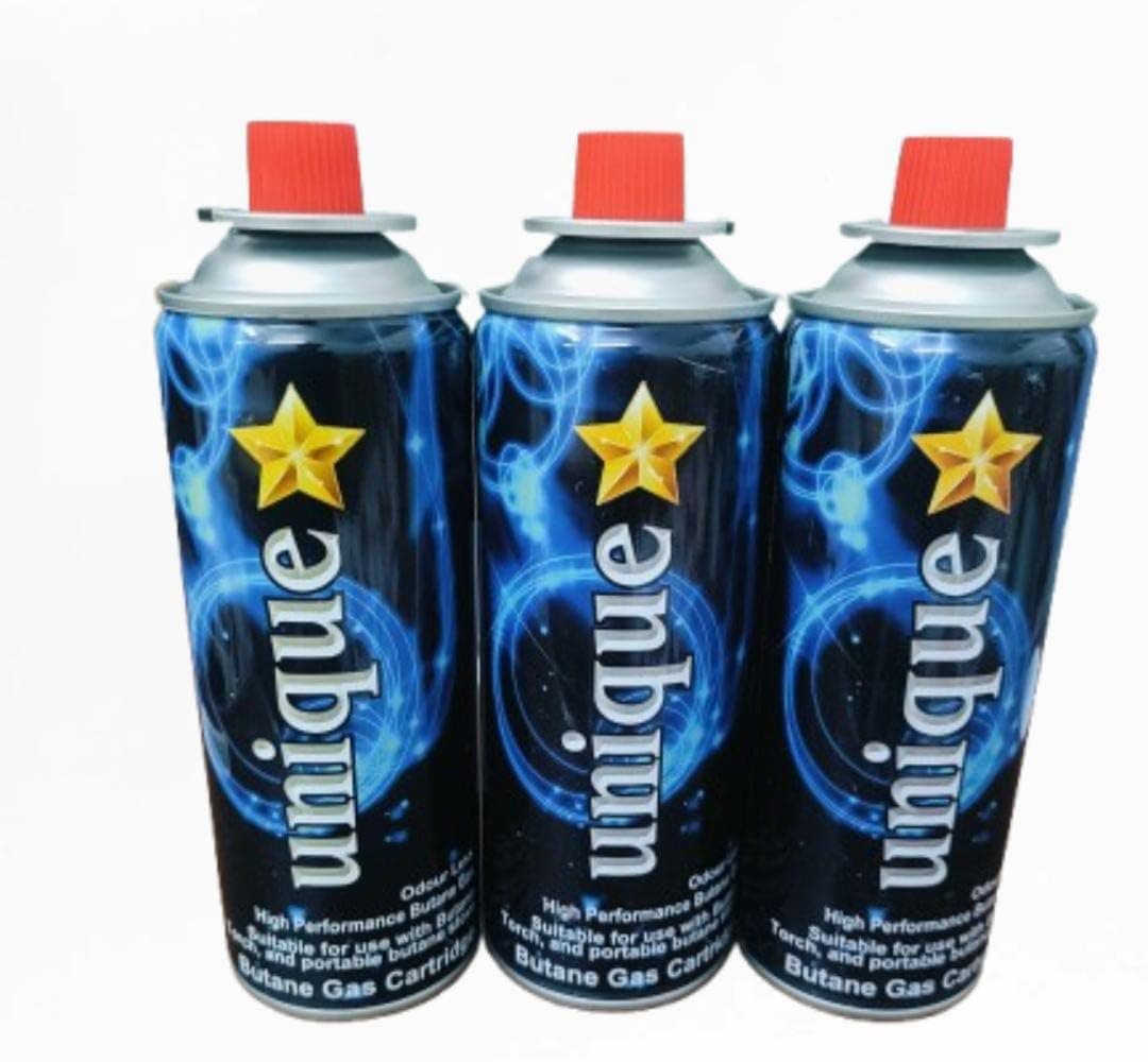 Butane Gas For Portable Gas Stove, Gas Stove With Case For Picnic outdoor Cooking Camping (3Cartridge) Carbon Steel