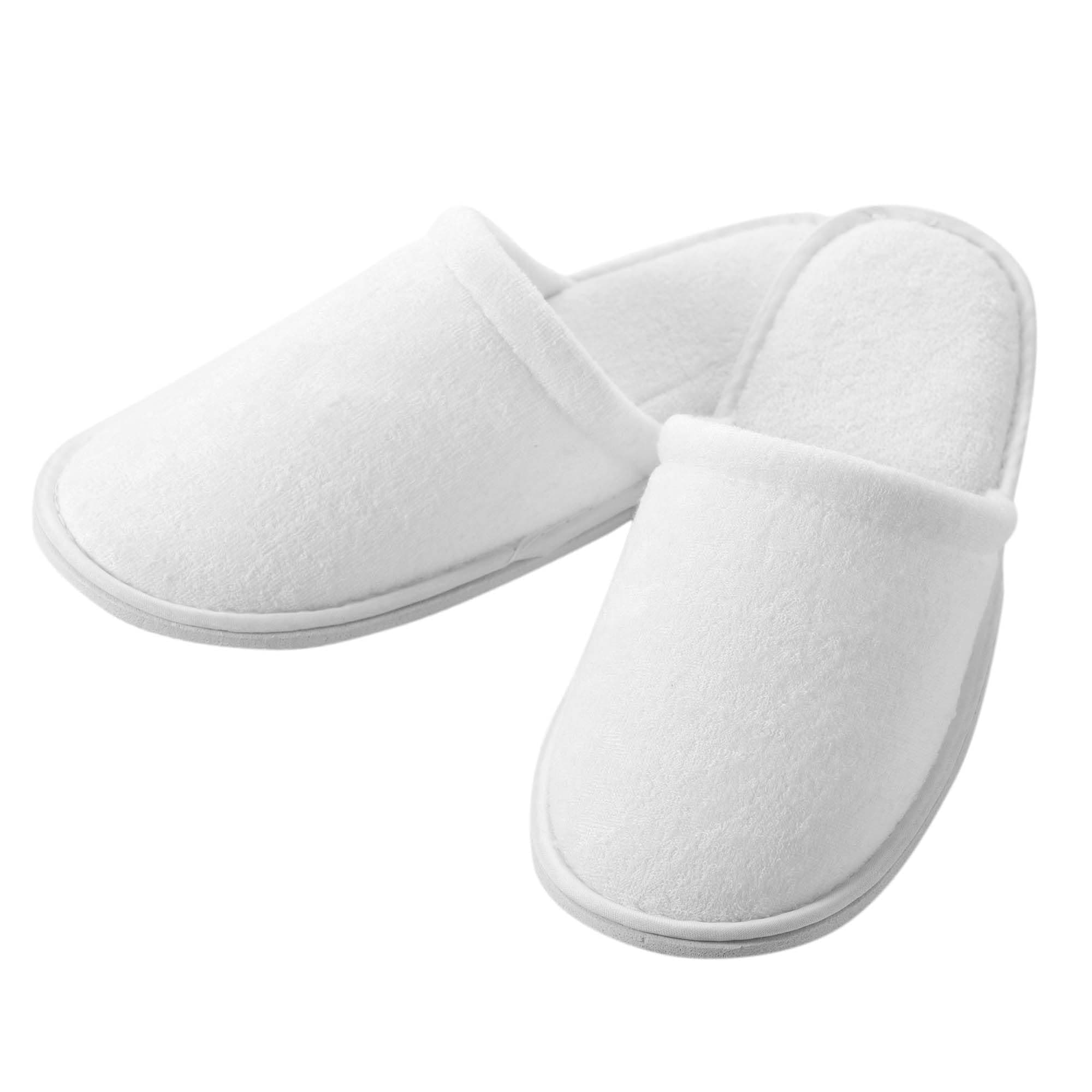 Appearus Fine Terry Disposable Slippers - 5 Pairs Hotel Guest Slippers, Closed Toe White House Slipper with Thick EVA Sole, One Size Universal Fit for Spa Party, Travel and Weddings - AS134x5