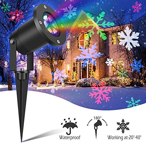 Snowfall Projector Christmas Led Lights - Snowflake Projector Snowfall LED Lights Snow LED Projection Lamp Waterproof Landscape Decorative Lighting for Holiday New Year Xmas Party Outdoor