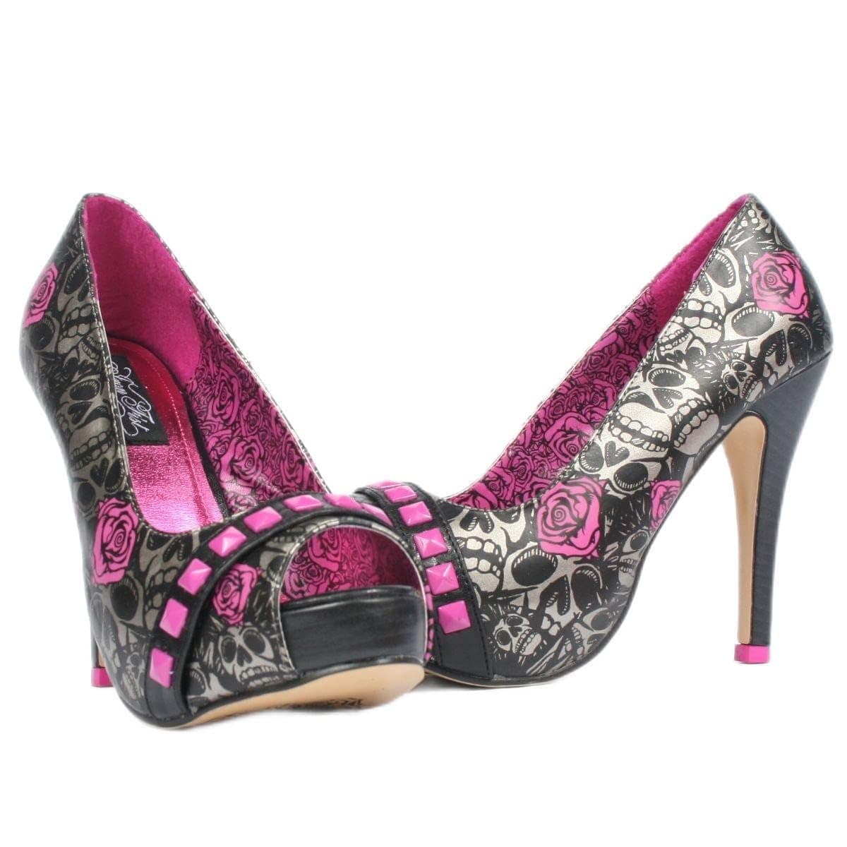 Muerte Punk Princess Platform Heels in by Iron Fist, Size: 8 W US, Color: Charcoal