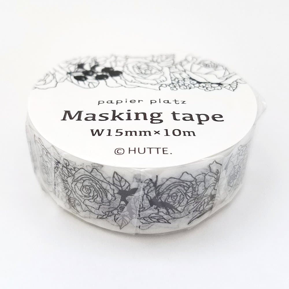 Japanese Washi Masking Paper Tape / HUTTE. / Rose/ Tree nuts (Rose [37-613] )