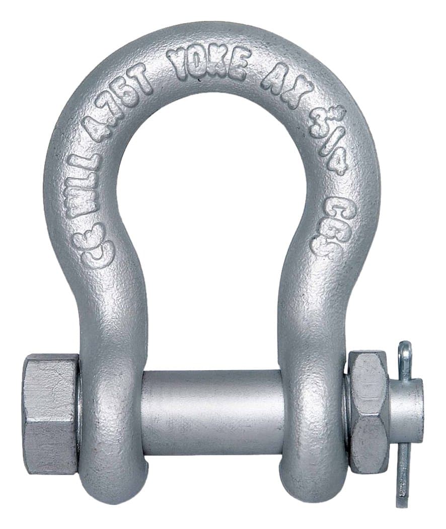 YOKE 8-838-19 Carbon Anchor Shackle with Bolt Pin, 3/4"