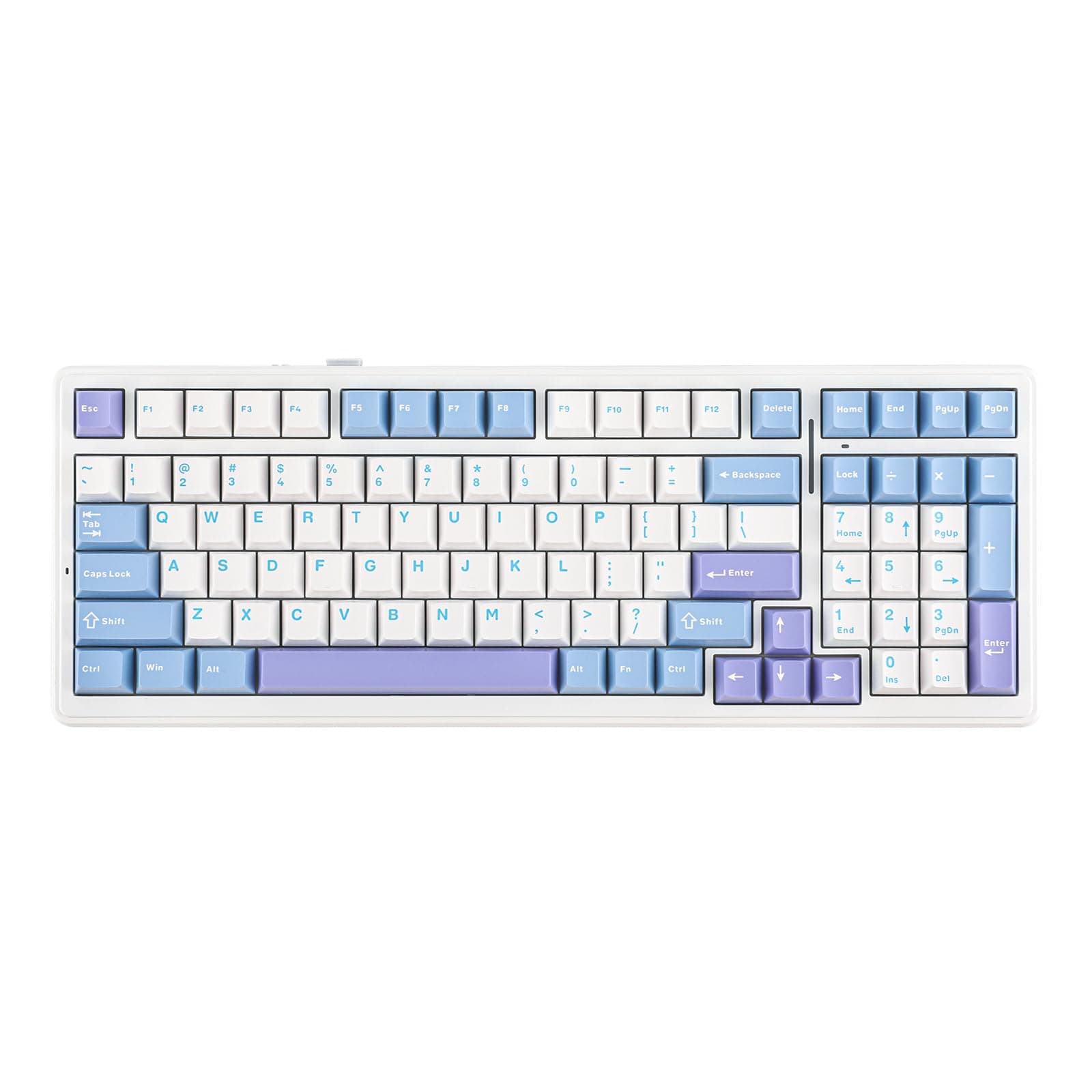 EPOMAKER x AULA F99 Wireless Mechanical Keyboard, Hot Swappable Gasket Custom Gaming Keyboard with Five-Layer Padding, Bluetooth/2.4GHz/USB-C, 8000mAh Battery (White Light Blue, Graywood V3)