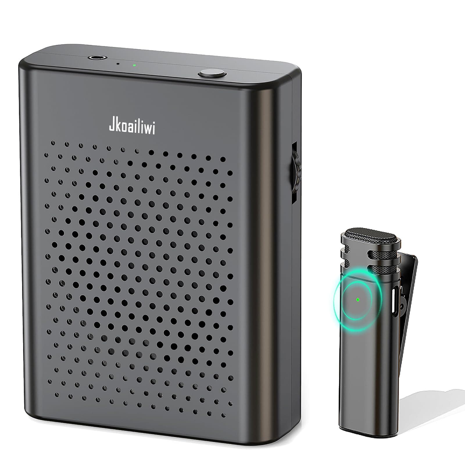 Newest Voice Amplifier with Wireless Lavalier Microphone, Wireless Teacher Microphone for Classroom/Yoga/Meetings/Speeches/Tours, Portable Speaker System, Teacher Must Haves, Black