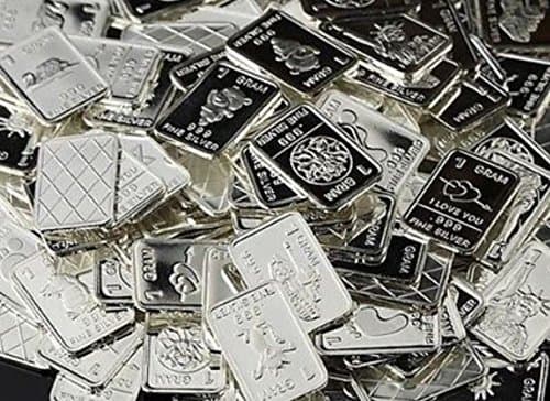 15 Solid Silver One Gram .999 pure Silver Collectable Art Bars with random designs in a jewelry pouch