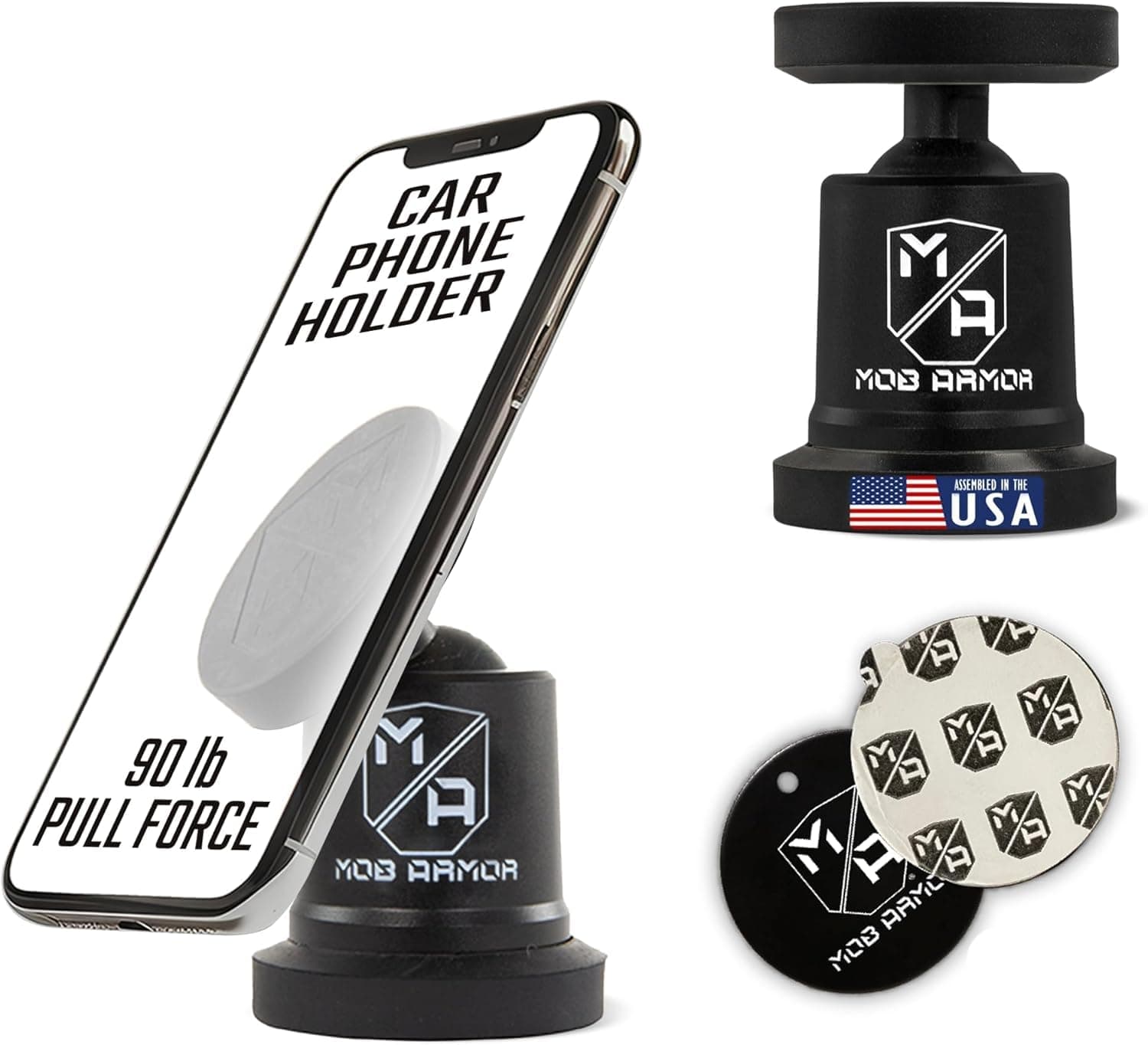 Mob Armor MobNetic Maxx - Magnetic Phone Mount - Cell Phone Holder - Mobile Phone Holder for Car, Truck, Boat, ATV - Smartphone Mount & Holder - Compatible with iPhone and Android