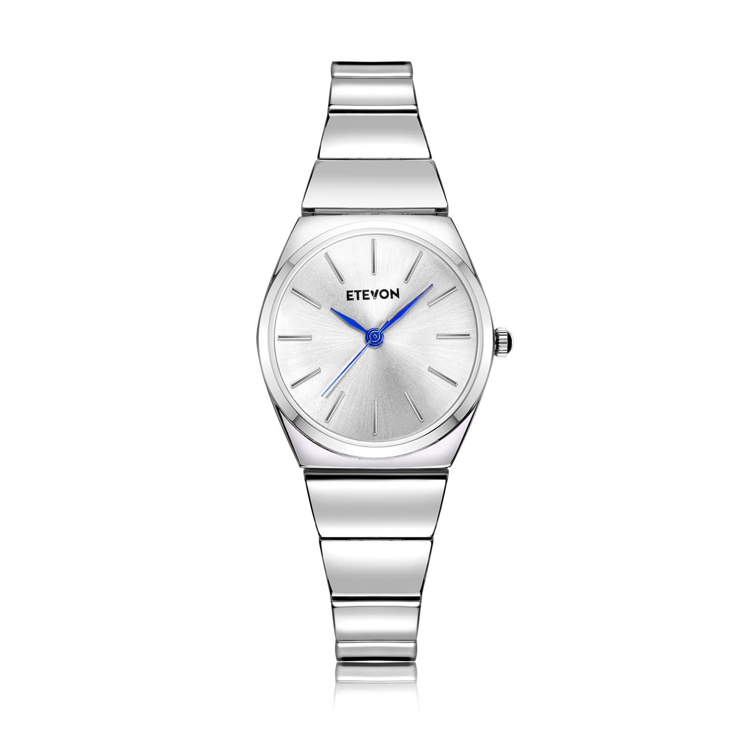 ETEVON Women’s Quartz Analog Slim and Light Wrist Watch with Silver Bracelet Waterproof Stainless Steel, Fashion Business Simple Watches for Women