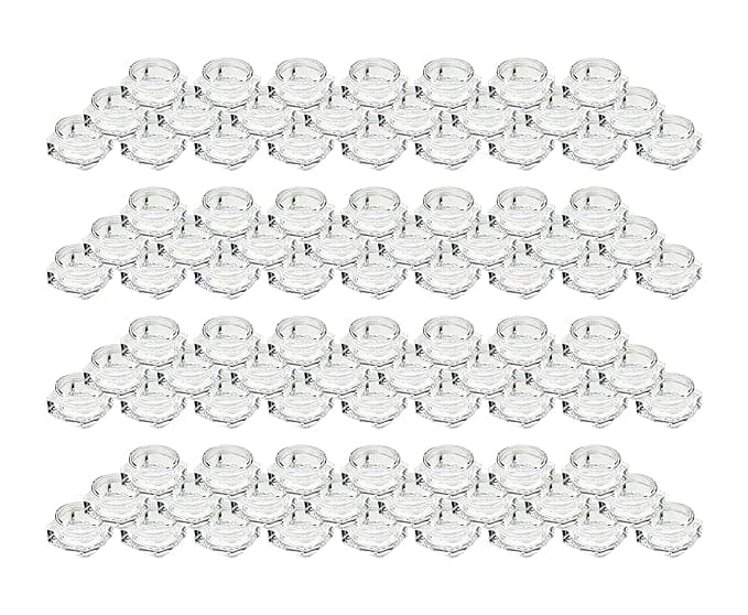 SHREE MAHA Empty Cosmetic Container, Acrylic San Jar Full Transparent Cosmetic Container for Lip Balms, Lip Scrubs, Body Butters, Eyeshadow, Makeup & DIY beauty products (5 Gram) [24 Pcs ]