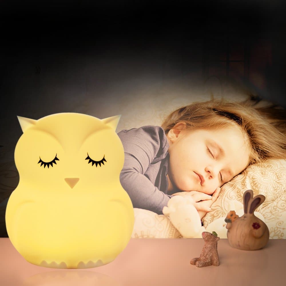 SDGHAW Nursery Portable Night Lamp for Baby,Rechargeable USB Toddler Kids Night Light, LED Multicolor Silicone Soft Bederoom Lamp as Toy Gift for Children