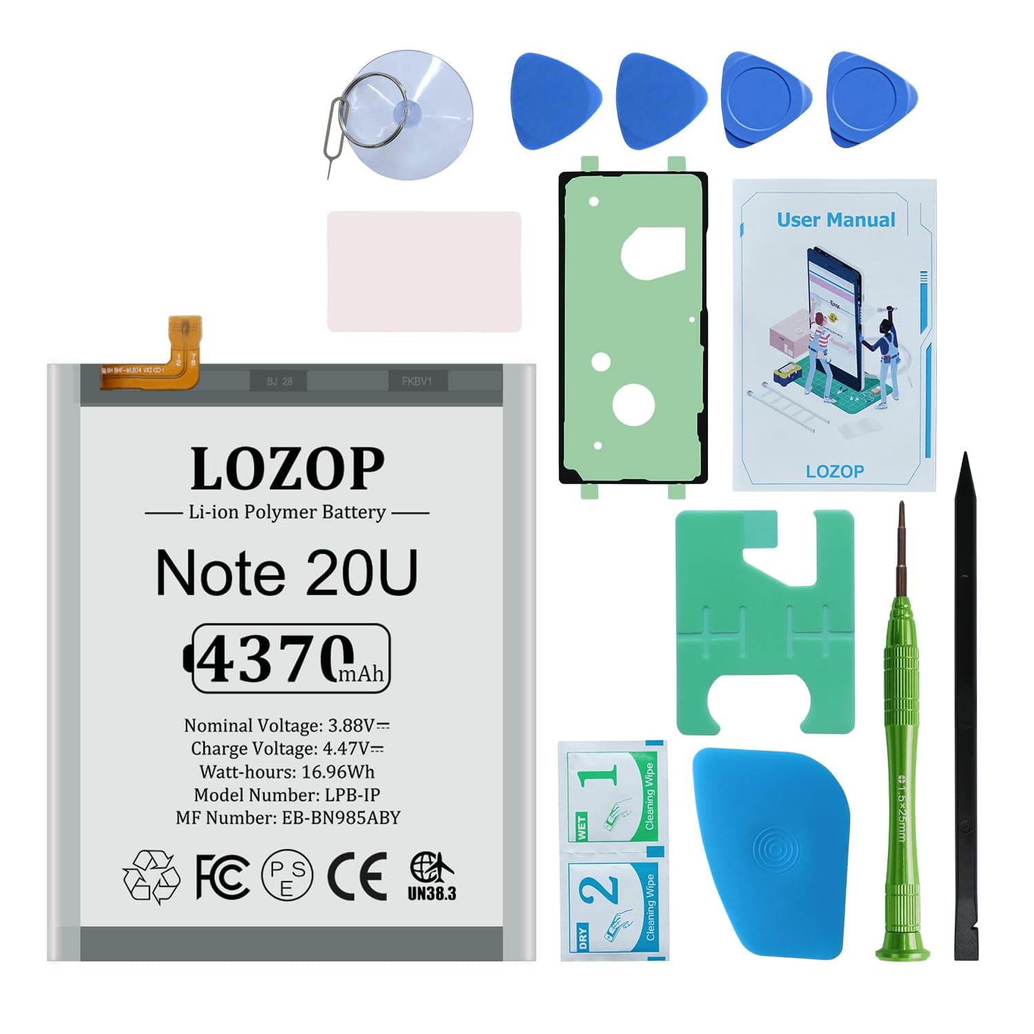 Note 20 Ultra Battery Replacement Kit for Samsung Galaxy Note 20 Ultra SM-985F/SM-N986U/U1/B/N/W and Other All N986 Models with Repair Tools Kit and User Manual