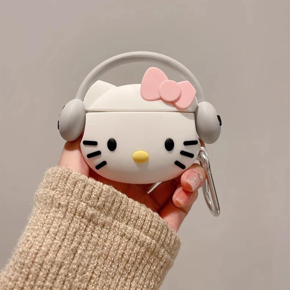 Meyaar Compatible for AirPods Pro 2nd Generation Case Cover with Keychain, Soft Silicone Skin Case Cover Full Protective (Only Silicone Cover) (Cool Kitty)