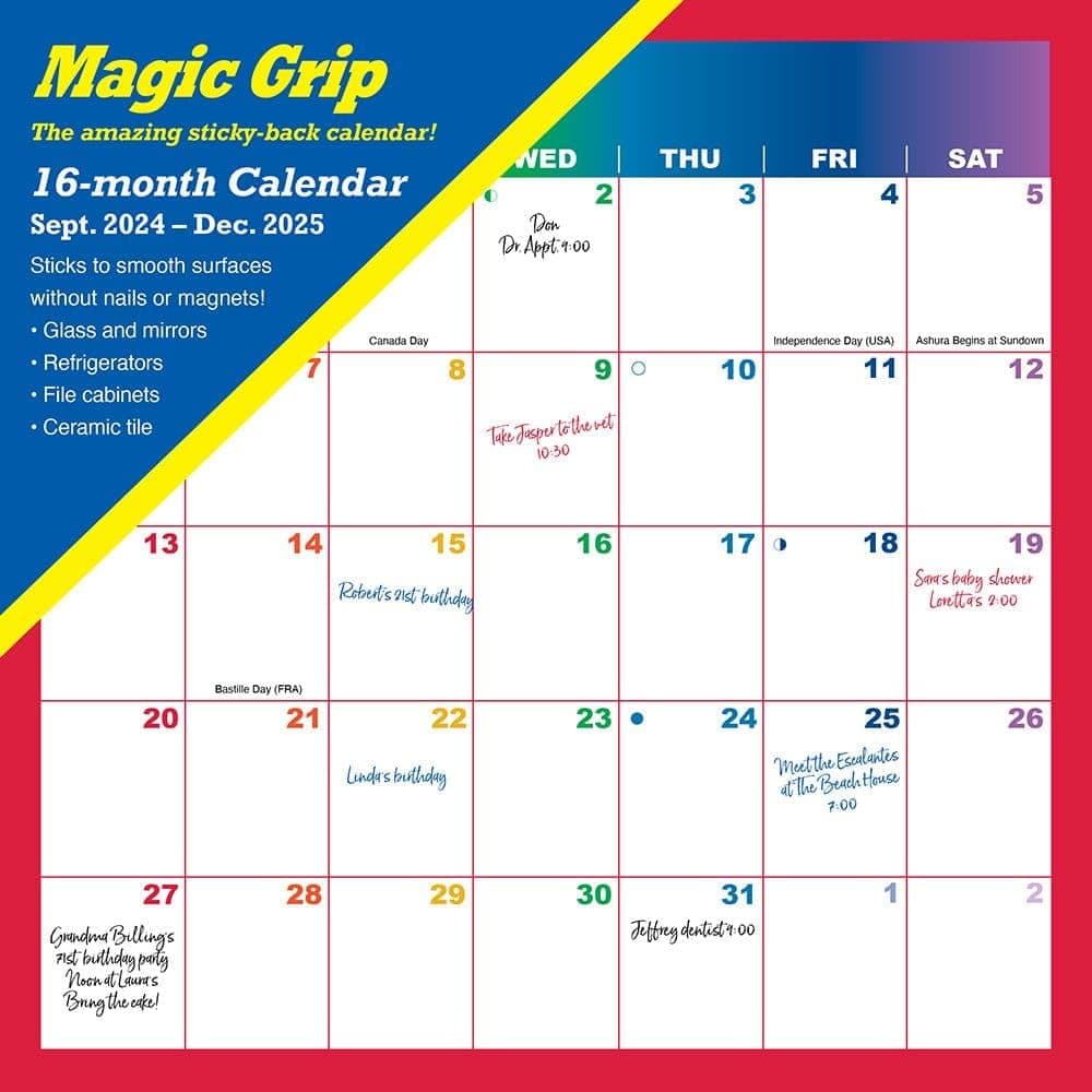 Calendar Ink, Rainbow Magic Grip 2025 Wall Calendar