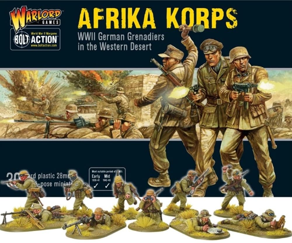 Afrika Korps - 28mm Scale Plastic Miniatures for Bolt Action Highly Detailed World War 2 Miniatures for Table-top Wargaming