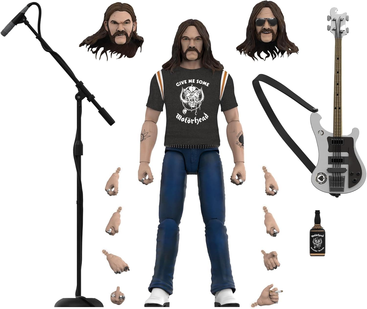 ULTIMATES! Motorhead Lemmy (1981 Tour) - 7" Motorhead Action Figure with Accessories Heavy Metal Collectibles and Retro Toys