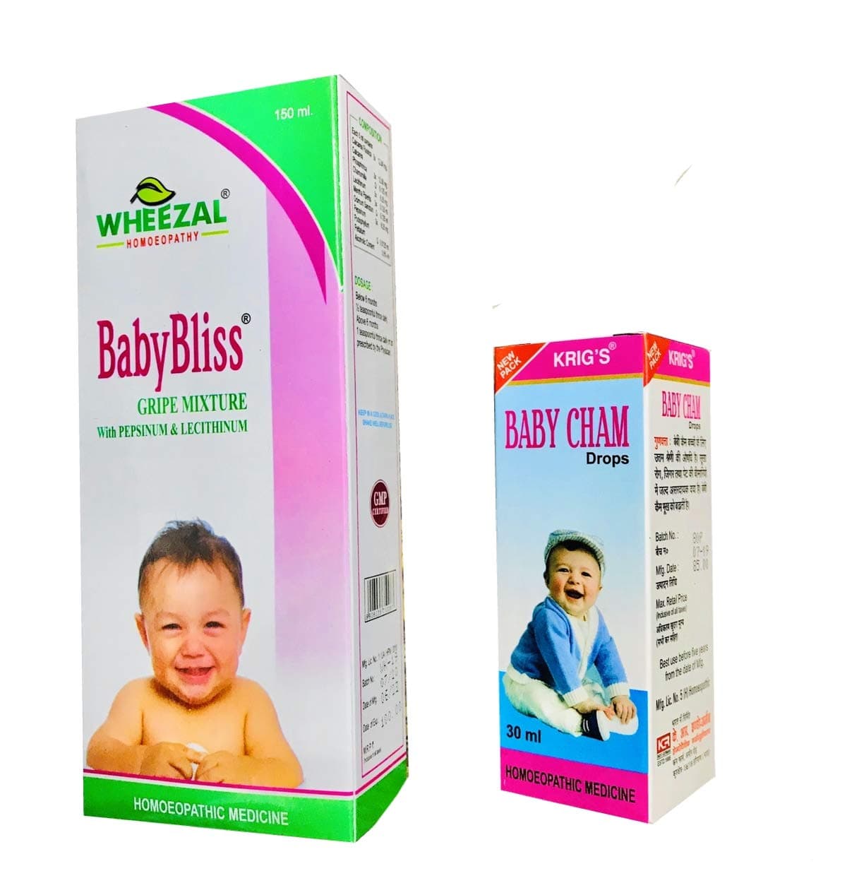 Wheezal Baby Bliss Gripe Mixture - Baby Cham Drops COMBO