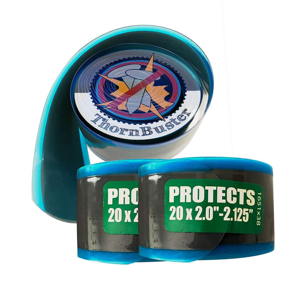 Thorn Buster, Inner Tube Protecting, Bicycle Tire Liners Pair - Stop Flats for BMX Bikes Using Green 20 x 2.0-2.125” Bike Tires and Tubes with Hard Durometer Center Strip. (2 Liners)