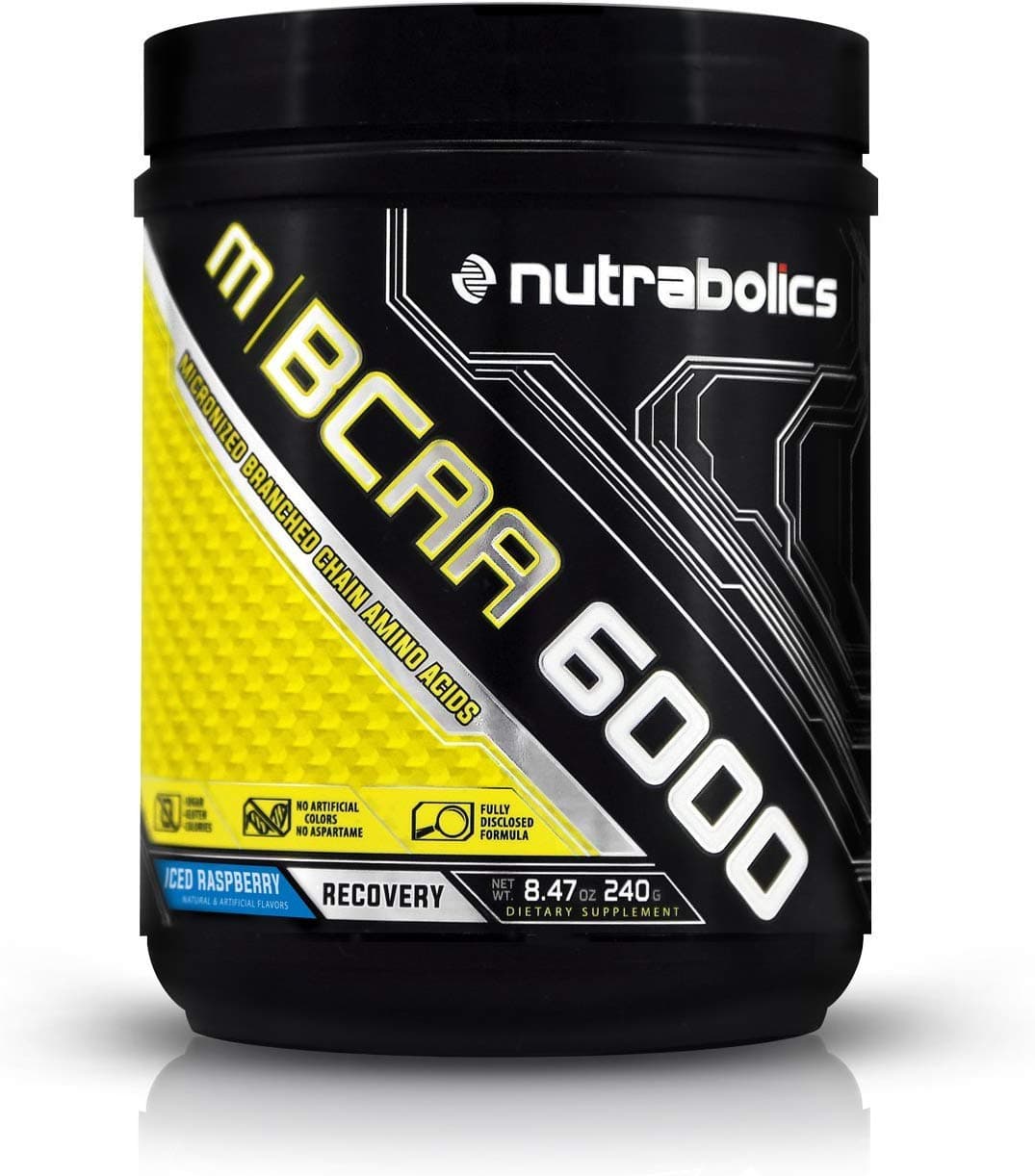 m/BCAA 6000 Micronized Amino Acids | 240 g (30 Servings) | Raspberry Flavor with 3000mg L-Leucine