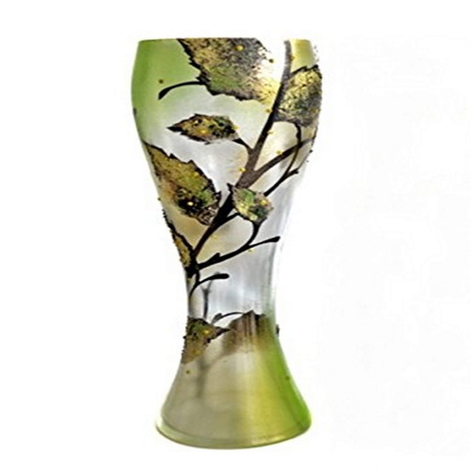 JOZEFINA ATELIER Abstraction Leaf Abstraction-500 Vase, Green/Beige