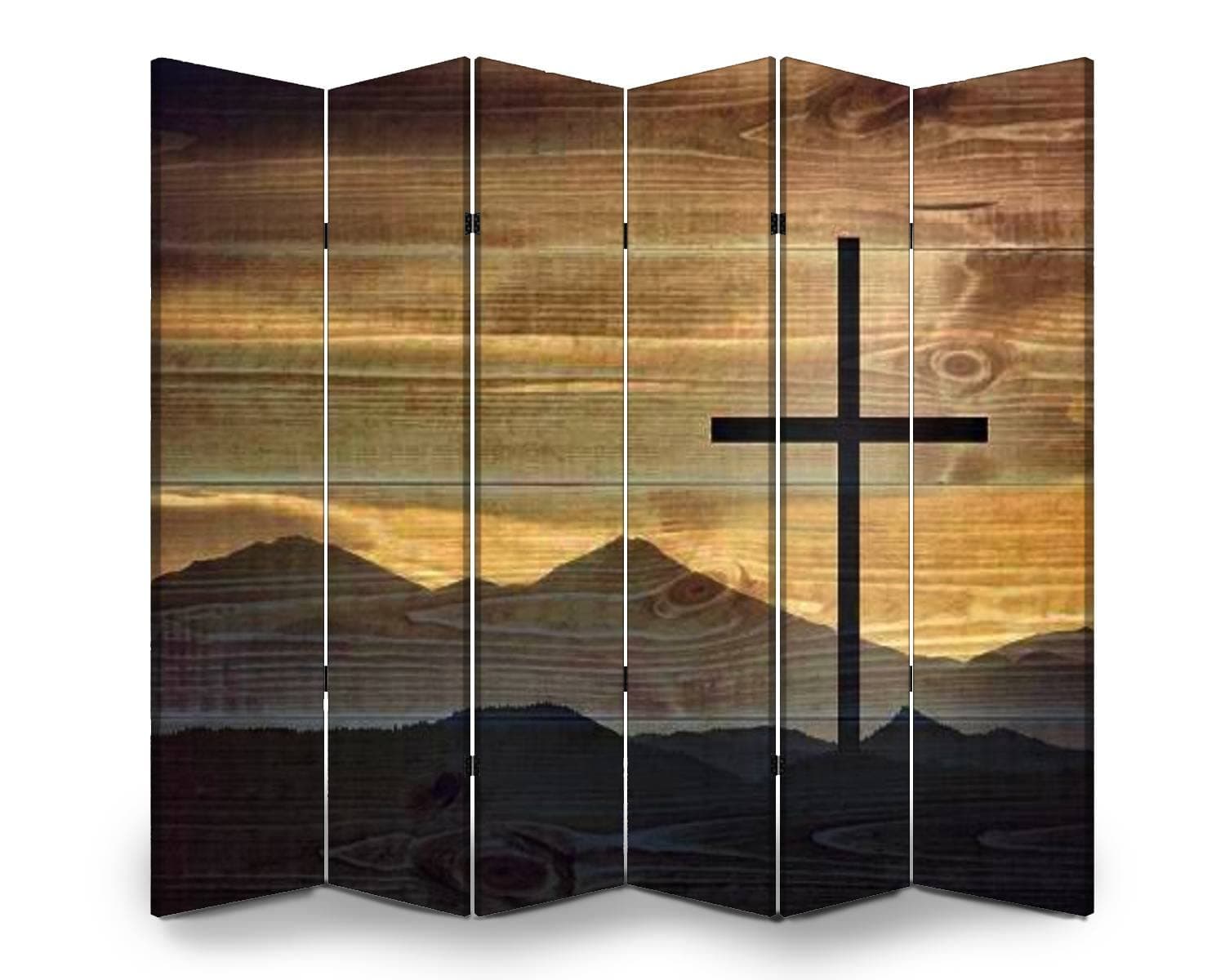 6 Panels Screen Room Divider Christian Inspiration Folding Canvas Screen Privacy Partition Indoor Separator Freestanding Protective Wall Divider