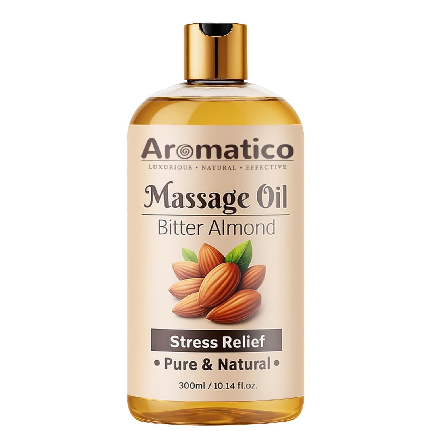 AROMATICO Almond Massage Oil. Hydrates & nourishes skin, soothes irritation, improves texture & promotes relaxation - 300ml. Rich in vitamins & essential fatty acids, enhances circulation.