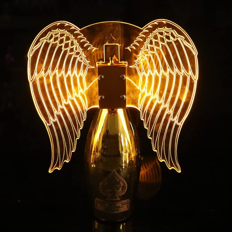 Angel Wings LED Strobe Lights, Champagne Bottle Service Sparkler for VIP Nightclubs Event Party Club (Yellow)