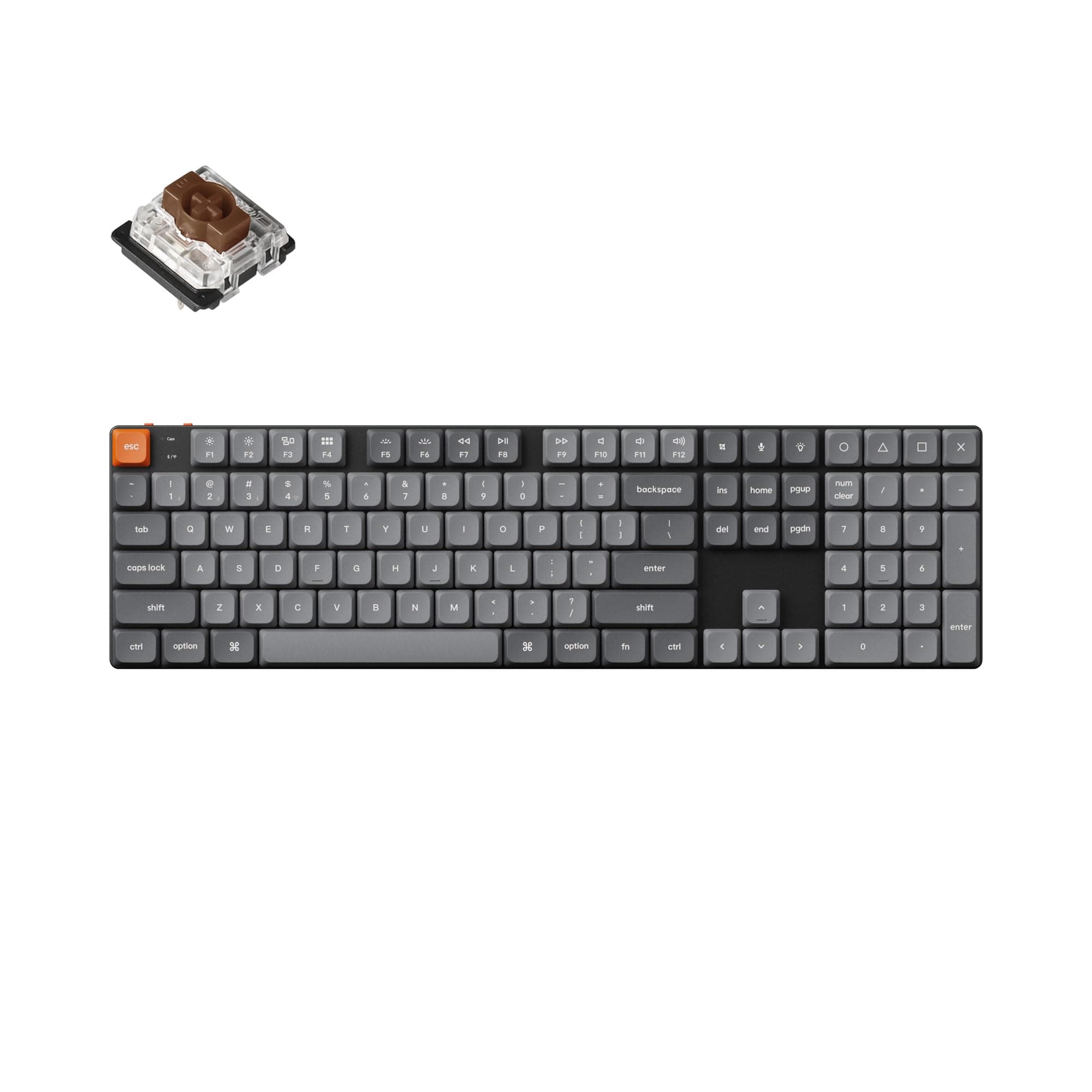 K5 Max Ultra-Slim Wireless Custom Mechanical Keyboard, QMK/VIA Programmable 3-Mode Bluetooth/2.4 GHz/Wired with White Backlight Low Profile Gateron Brown Switch, PBT Keycaps for Mac Win Linux